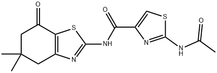 4-Thiazolecarboxamide,2-(acetylamino)-N-(4,5,6,7-tetrahydro-5,5-dimethyl-7-oxo-2-benzothiazolyl)-(9CI) 结构式