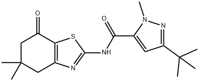 1H-Pyrazole-5-carboxamide,3-(1,1-dimethylethyl)-1-methyl-N-(4,5,6,7-tetrahydro-5,5-dimethyl-7-oxo-2-benzothiazolyl)-(9CI) 结构式