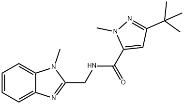 1H-Pyrazole-5-carboxamide,3-(1,1-dimethylethyl)-1-methyl-N-[(1-methyl-1H-benzimidazol-2-yl)methyl]-(9CI) 结构式