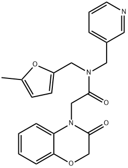 4H-1,4-Benzoxazine-4-acetamide,2,3-dihydro-N-[(5-methyl-2-furanyl)methyl]-3-oxo-N-(3-pyridinylmethyl)-(9CI) 结构式