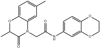 4H-1,4-Benzoxazine-4-acetamide,N-(2,3-dihydro-1,4-benzodioxin-6-yl)-2,3-dihydro-2,6-dimethyl-3-oxo-(9CI) 结构式