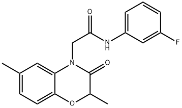 4H-1,4-Benzoxazine-4-acetamide,N-(3-fluorophenyl)-2,3-dihydro-2,6-dimethyl-3-oxo-(9CI) 结构式