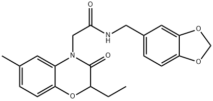 4H-1,4-Benzoxazine-4-acetamide,N-(1,3-benzodioxol-5-ylmethyl)-2-ethyl-2,3-dihydro-6-methyl-3-oxo-(9CI) 结构式