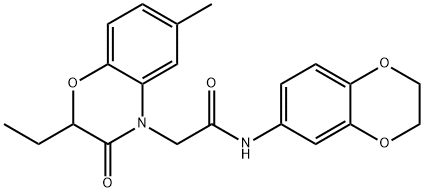 4H-1,4-Benzoxazine-4-acetamide,N-(2,3-dihydro-1,4-benzodioxin-6-yl)-2-ethyl-2,3-dihydro-6-methyl-3-oxo-(9CI) Structure