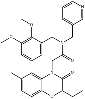 4H-1,4-Benzoxazine-4-acetamide,N-[(2,3-dimethoxyphenyl)methyl]-2-ethyl-2,3-dihydro-6-methyl-3-oxo-N-(3-pyridinylmethyl)-(9CI) 结构式