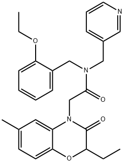 4H-1,4-Benzoxazine-4-acetamide,N-[(2-ethoxyphenyl)methyl]-2-ethyl-2,3-dihydro-6-methyl-3-oxo-N-(3-pyridinylmethyl)-(9CI) 结构式
