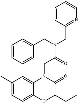 4H-1,4-Benzoxazine-4-acetamide,2-ethyl-2,3-dihydro-6-methyl-3-oxo-N-(phenylmethyl)-N-(2-pyridinylmethyl)-(9CI) 结构式