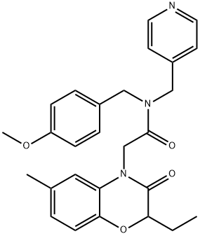 4H-1,4-Benzoxazine-4-acetamide,2-ethyl-2,3-dihydro-N-[(4-methoxyphenyl)methyl]-6-methyl-3-oxo-N-(4-pyridinylmethyl)-(9CI) 结构式