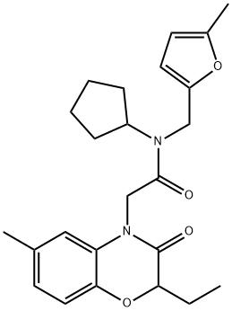 4H-1,4-Benzoxazine-4-acetamide,N-cyclopentyl-2-ethyl-2,3-dihydro-6-methyl-N-[(5-methyl-2-furanyl)methyl]-3-oxo-(9CI) 结构式