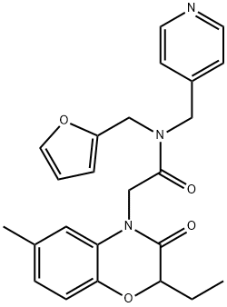 4H-1,4-Benzoxazine-4-acetamide,2-ethyl-N-(2-furanylmethyl)-2,3-dihydro-6-methyl-3-oxo-N-(4-pyridinylmethyl)-(9CI) 结构式