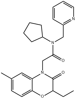 4H-1,4-Benzoxazine-4-acetamide,N-cyclopentyl-2-ethyl-2,3-dihydro-6-methyl-3-oxo-N-(2-pyridinylmethyl)-(9CI) 结构式