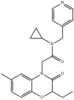 4H-1,4-Benzoxazine-4-acetamide,N-cyclopropyl-2-ethyl-2,3-dihydro-6-methyl-3-oxo-N-(4-pyridinylmethyl)-(9CI) 结构式