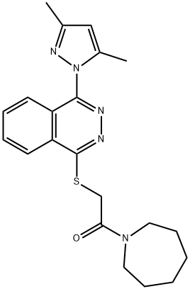 1H-Azepine,1-[[[4-(3,5-dimethyl-1H-pyrazol-1-yl)-1-phthalazinyl]thio]acetyl]hexahydro-(9CI) 结构式