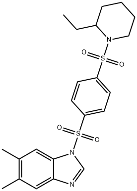 1H-Benzimidazole,1-[[4-[(2-ethyl-1-piperidinyl)sulfonyl]phenyl]sulfonyl]-5,6-dimethyl-(9CI) 结构式