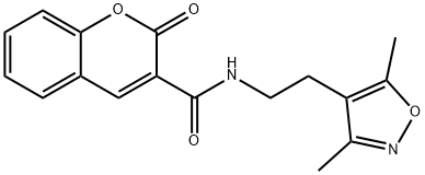 2H-1-Benzopyran-3-carboxamide,N-[2-(3,5-dimethyl-4-isoxazolyl)ethyl]-2-oxo-(9CI) 结构式