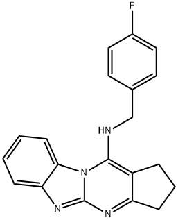 1H-Cyclopenta[4,5]pyrimido[1,2-a]benzimidazol-11-amine,N-[(4-fluorophenyl)methyl]-2,3-dihydro-(9CI) 结构式