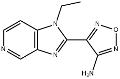 4-(1-乙基-1H-咪唑并[4,5-C]吡啶-2-基)-1,2,5-噁二唑-3-胺 结构式