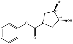 1-Pyrrolidinecarboxylic acid, 3,4-dihydroxy-, phenyl ester, (3R,4R)-rel- (9CI) 结构式
