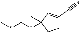 1-Cyclopentene-1-carbonitrile,3-methyl-3-[(methylthio)methoxy]-(9CI) 结构式