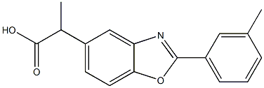α-Methyl-2-(3-methylphenyl)-5-benzoxazoleacetic acid 结构式