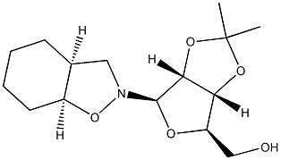 (3aS,3aβ,7aβ)-Octahydro-2-(2-O,3-O-isopropylidene-β-D-ribofuranosyl)-1,2-benzisoxazole Structure