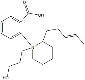 3-[2-(3-Pentenyl)piperidino]propyl=benzoate 结构式