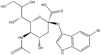 5-N-acetylneuraminic acid-5-bromo-3-indolyl-alpha-ketoside 结构式