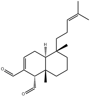 (1S)-1,4,4aα,5,6,7,8,8a-Octahydro-5,8aβ-dimethyl-5α-(4-methyl-3-pentenyl)-1α,2-naphthalenedicarbaldehyde 结构式