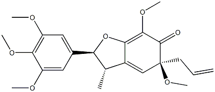 (2S)-3,5-Dihydro-5,7-dimethoxy-3β-methyl-5β-(2-propenyl)-2α-(3,4,5-trimethoxyphenyl)-6(2H)-benzofuranone 结构式
