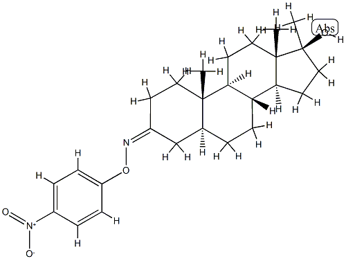 17β-Hydroxy-17α-methyl-5α-androstan-3-one O-(p-nitrophenyl)oxime 结构式