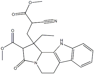 α-Cyano-1-ethyl-2,3,5,6,11,11b-hexahydro-2-methoxycarbonyl-3-oxo-1H-indolizino[8,7-b]indole-1-propanoic acid methyl ester 结构式