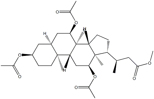 3α,7α,12α-Tris(acetyloxy)-24-nor-5β-cholan-23-oic acid methyl ester 结构式