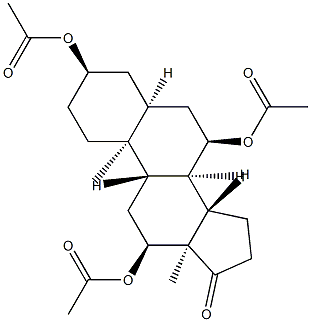 3α,7α,12α-Tris(acetyloxy)-5β-androstan-17-one 结构式