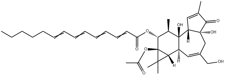 12-O-tetradeca-2,4,6,8-tetranoylphorbol-13-acetate 结构式