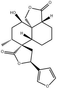 (3R,3'aR,5S,6'aβ,10'aR)-4,5,4',5',6',6'a,9',10'-Octahydro-5-(3-furyl)-10'β-hydroxy-8'α-methylspiro[furan-3(2H),7'(8'H)-naphtho[1,8a-c]furan]-2,3'(3'aH)-dione 结构式