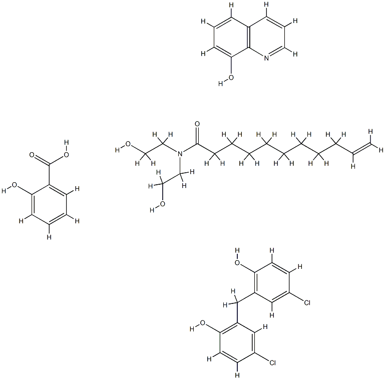 Undecylenoyl diethanolamide, dichlorophene, dimethyl sulfoxide, hydroxyquinoline salicylate combination 结构式
