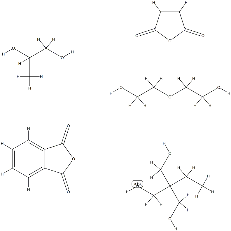 1,3-Isobenzofurandione, polymer with 2-ethyl-2-(hydroxymethyl)-1,3-propanediol, 2,5-furandione, 2,2'-oxybis[ethanol] and 1,2-propanediol 结构式