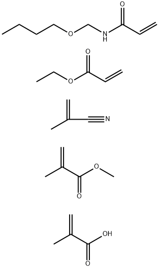 2-甲基-2-丙烯酸、N-(丁氧基甲基)-2-丙烯酰胺、2-丙烯酸乙酯、2-甲基-2-丙烯酸甲酯和2-甲基-2-丙烯腈的聚合物 结构式