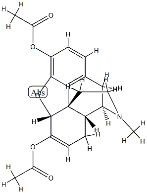 6,7-Didehydro-4,5α-epoxy-17-methylmorphinan-3,6-diol diacetate 结构式