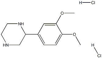 2-(3,4-DiMethoxyphenyl)-piperazine hydrochloride 结构式