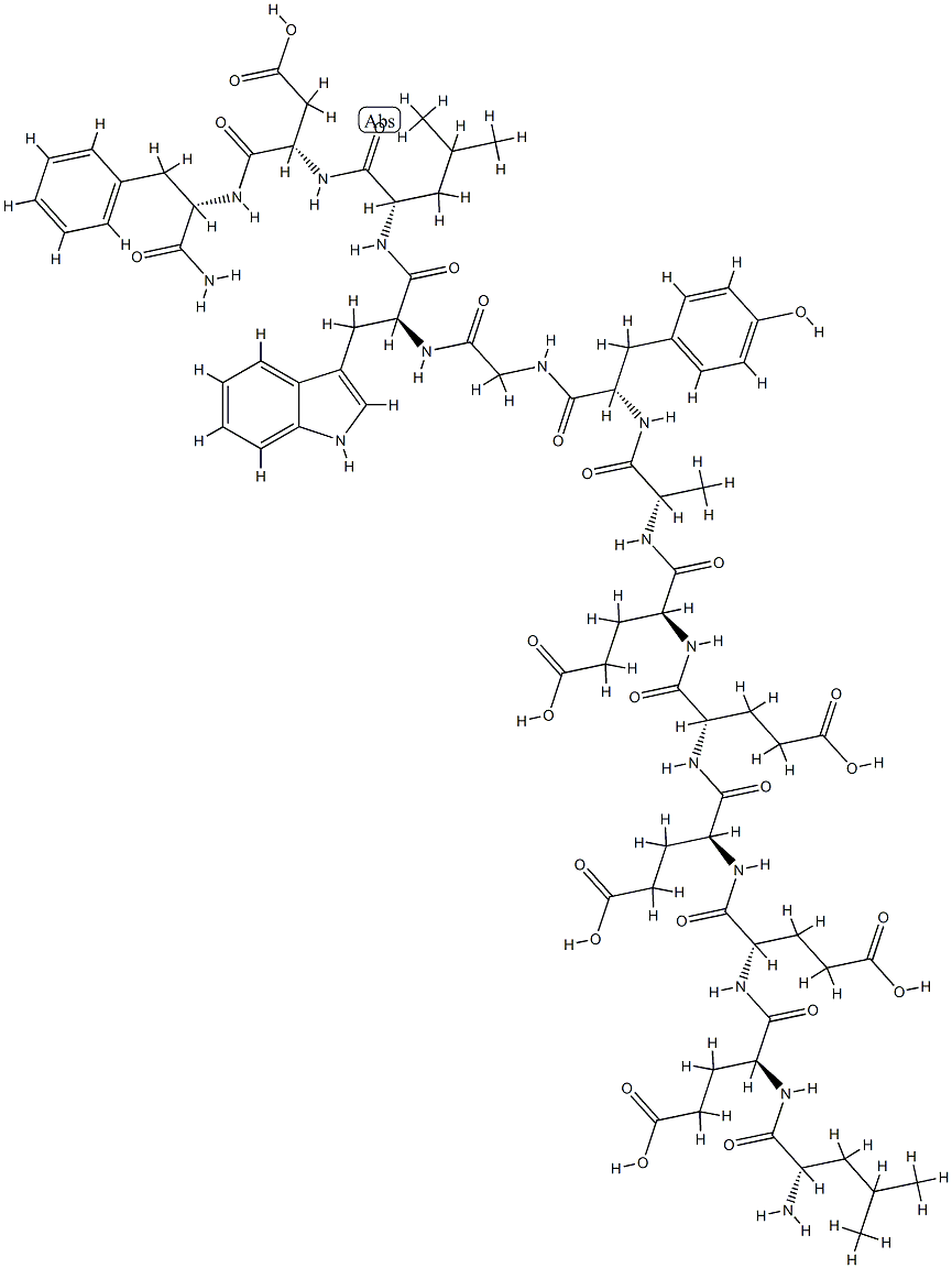 DES-1-TRYPTOPHAN-(12-LEUCINE)MINI GASTR 结构式