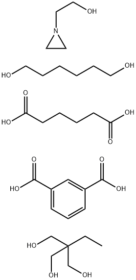 1,3-Benzenedicarboxylic acid, polymer with 2-ethyl-2-(hydroxymethyl)-1,3-propanediol, hexanedioic acid and 1,6-hexanediol, 1-aziridineethanol-terminated 结构式