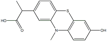 7-Hydroxy-10,α-dimethyl-10H-phenothiazine-2-acetic acid 结构式