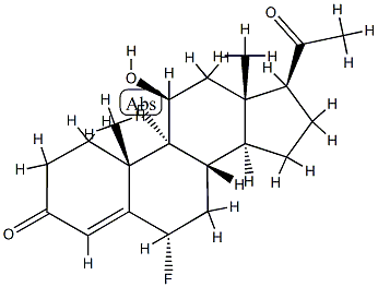 (6S,8S,9R,10S,11S,13R,14S,17S)-17-acetyl-6,9-difluoro-11-hydroxy-10,13 -dimethyl-2,6,7,8,11,12,14,15,16,17-decahydro-1H-cyclopenta[a]phenanth ren-3-one 结构式