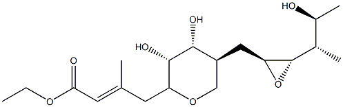 (2E)-3-Methyl-4-[[(2S)-3α,4α-dihydroxy-5β-[[(2S,3S)-3-[(1S,2S)-1-methyl-2-hydroxypropyl]oxiranyl]methyl]tetrahydro-2H-pyran]-2β-yl]-2-butenoic acid ethyl ester 结构式