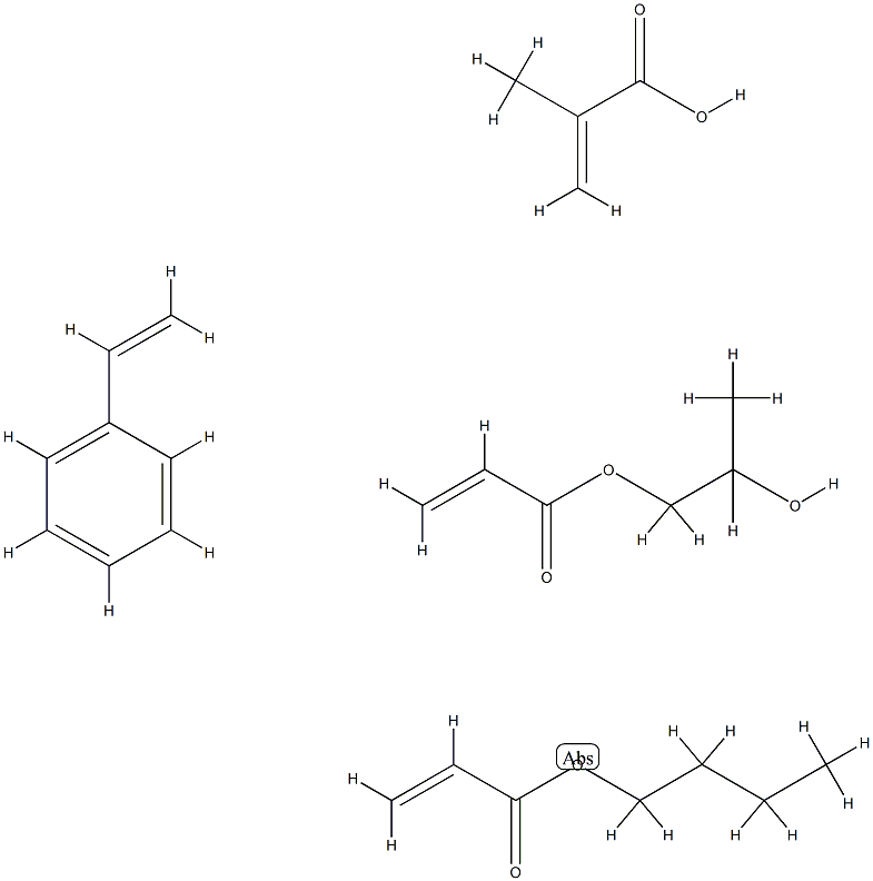 2-Propenoic acid, 2-methyl-, polymer with butyl 2-propenoate, ethenylbenzene and 1,2-propanediol mono-2-propenoate Structure