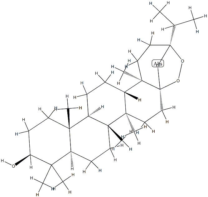 3α,5-Epidioxy-3-isopropyl-23,24-dinor-4-oxagammaceran-21α-ol 结构式