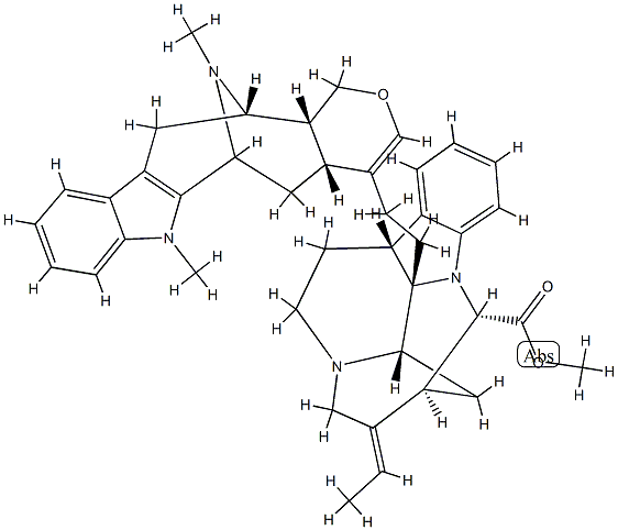 Alstophyllan, 1,16-cyclocorynan-17-oic acid deriv. Structure
