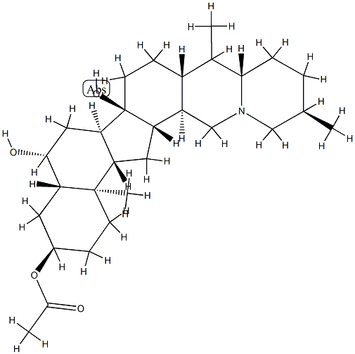 (5α,25α)-Cevane-3α,6β,14-triol 3-acetate 结构式
