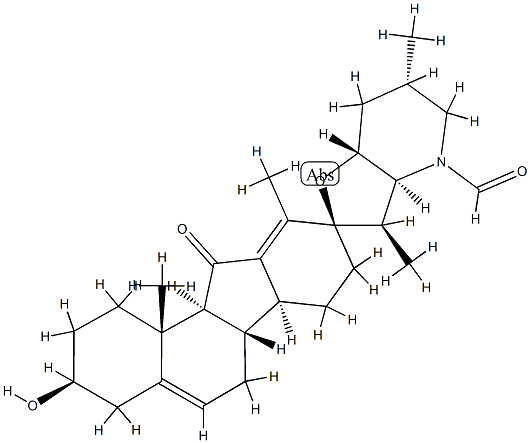 17,23β-Epoxy-3β-hydroxy-11-oxoveratraman-28-carbaldehyde Structure